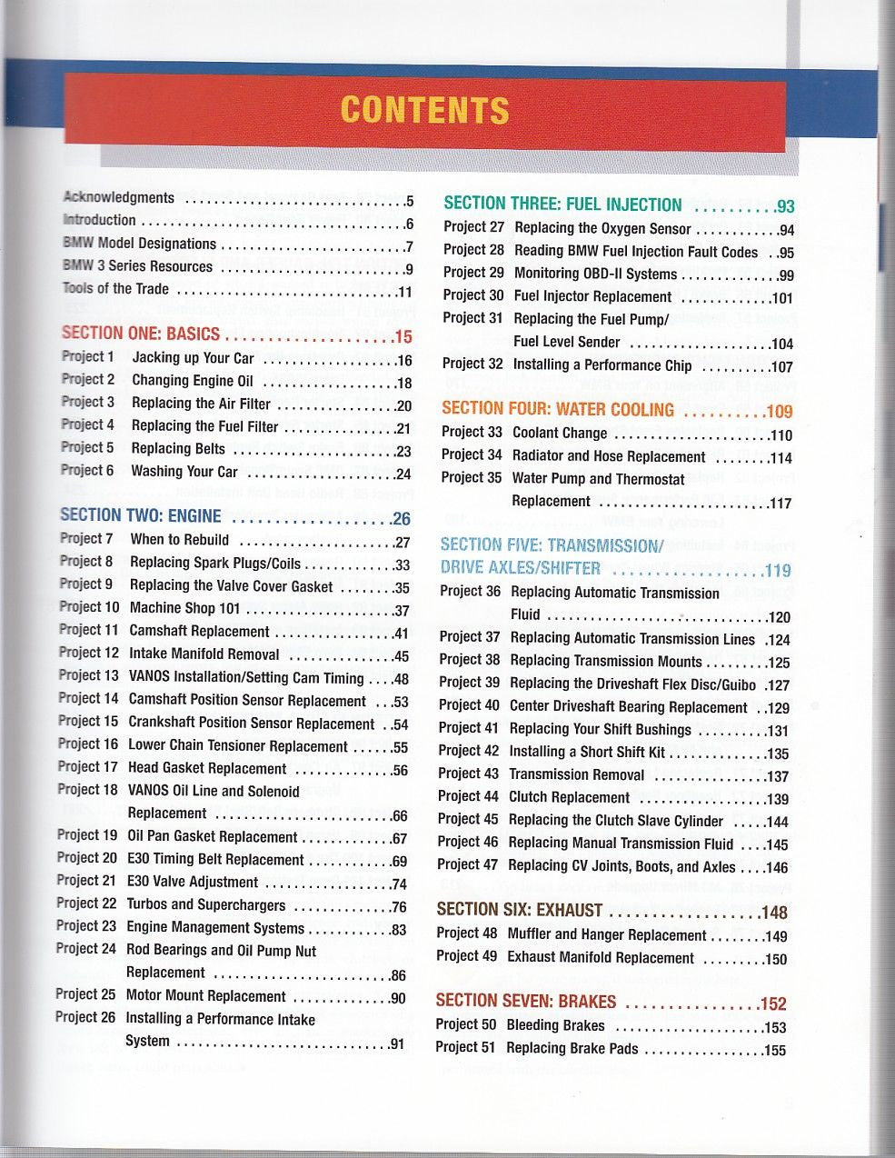 101 Performance Projects for Your BMW 3 Series 1982-2000 Content