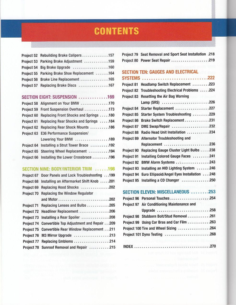 101 Performance Projects for Your BMW 3 Series 1982-2000 Content