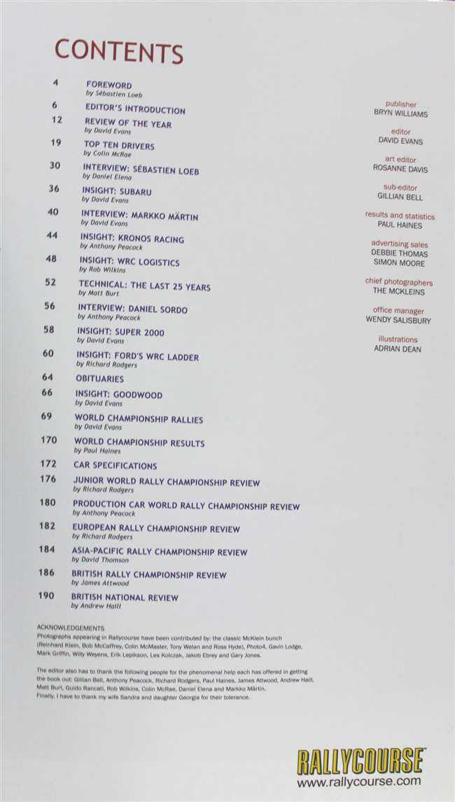 Rallycourse 2006 - 2007 (25th Year Of Publication): The Official Book Of The WRC