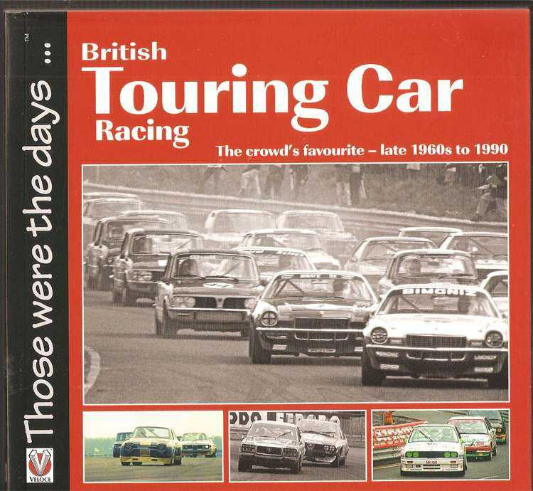 British Touring Car Racing book cover with classic touring cars in a pack