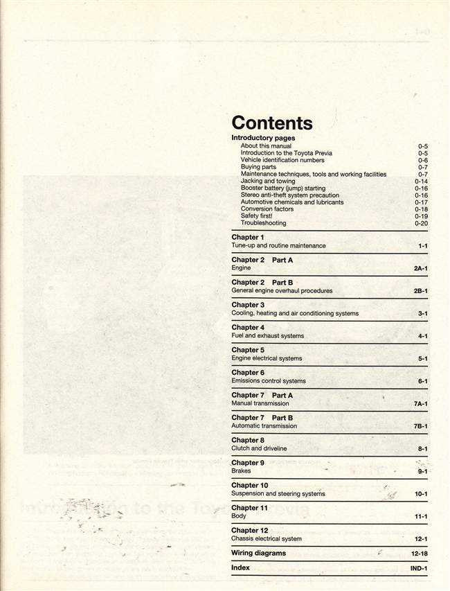 Toyota Tarago (Previa) 1991 - 1995 Workshop Manual
