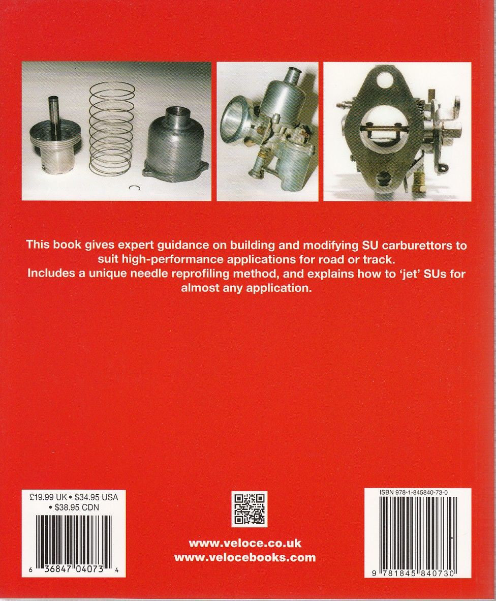 Carburettor high-performance manual, back cover with carburettor parts photos and barcode