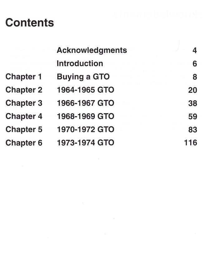 The Collector's Guide to Pontiac GTO 1964 - 1974