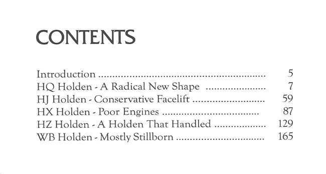 Holden HQ, HJ, HX, WB, 1971 - 1985