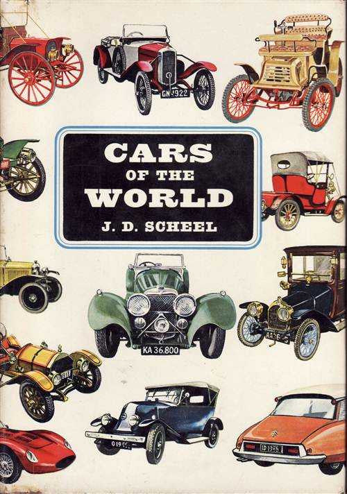Cars Of The World hardcover book with vintage car collage cover