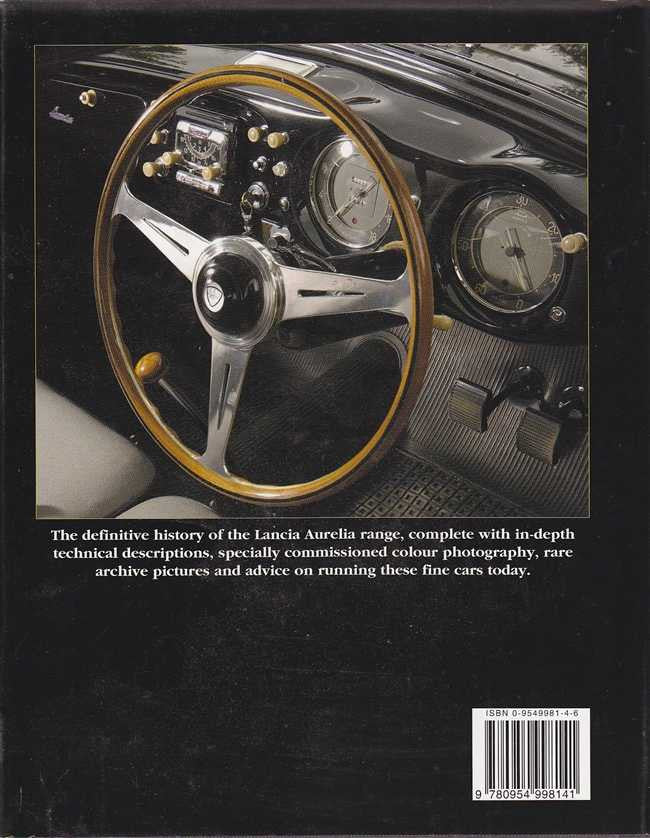 Automotive history book cover with steering wheel photo and barcode