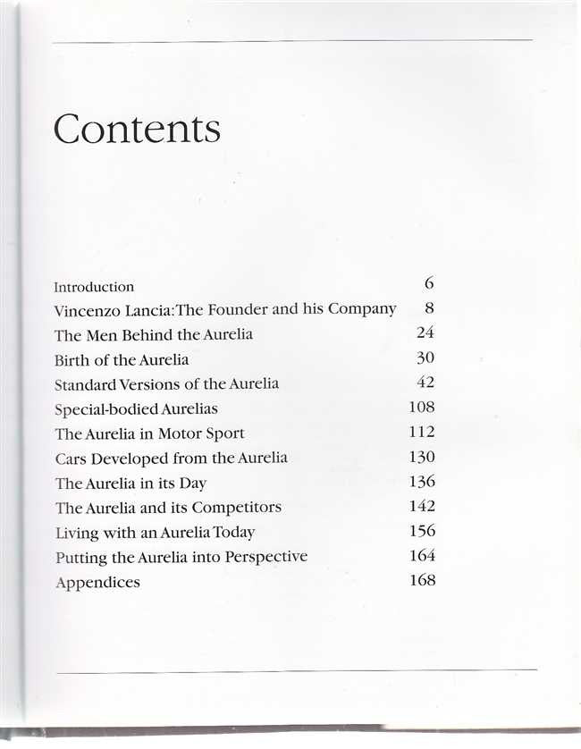 Book contents page with chapter list and page numbers