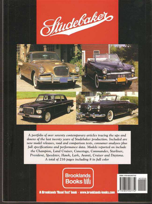 Studebaker Ultimate Portfolio back cover with four classic car photos