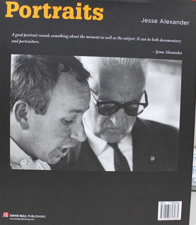 Paperback book cover with black-and-white portrait photos of two men, Jesse Alexander title