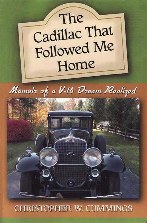 Book front cover with title text, author name, and vintage car photo