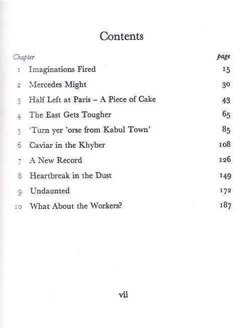 Hardcover book contents page titled Contents with chapter list and page numbers