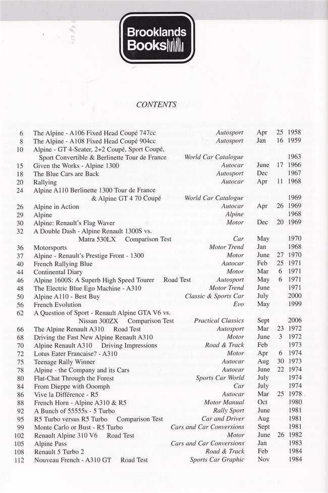 Alpine Renault Ultimate Portfolio 1958 - 1995