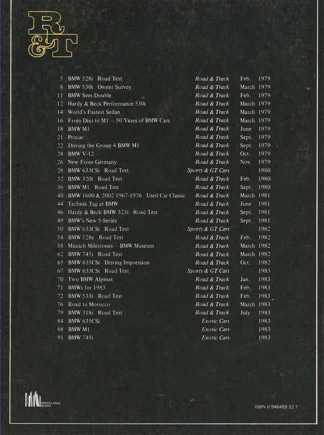 Road &amp; Track On BMW Cars 1979 - 1983