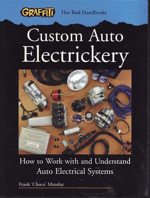 Automotive electrical systems handbook book cover, large title text and wiring parts