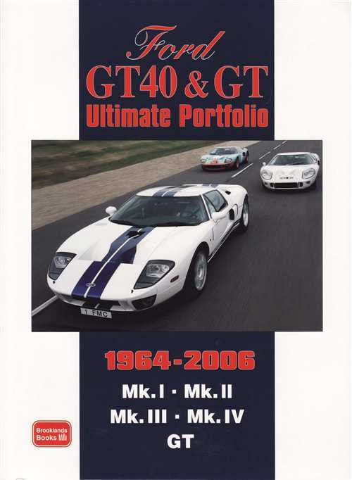 Car racing portfolio book cover with Ford GT40 & GT, 1964–2006 title and cars