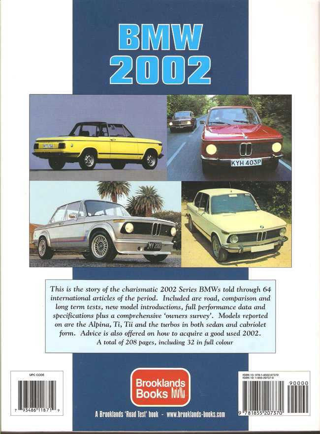 BMW 2002 Ultimate Portfolio book cover with car photos and Brooklands Books logo
