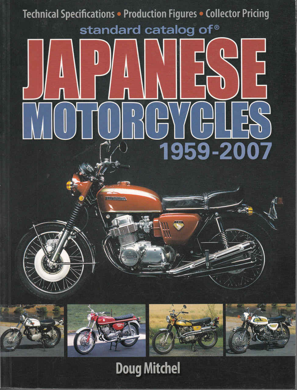 Japanese motorcycles 1959–2007 book cover with orange classic motorcycle in front