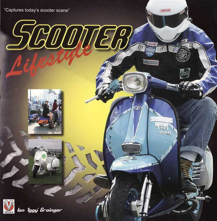 Scooter Lifestyle book front cover showing a blue scooter rider with helmet and logo