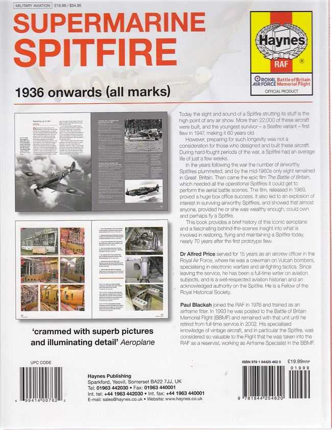 Supermarine Spitfire 1936 onwards (all marks) Workshop Manual