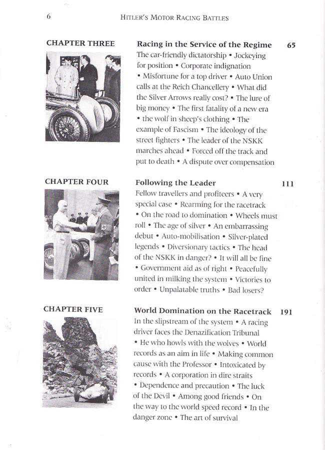 Book contents page showing chapter three and four with small photos