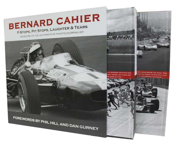 Two-volume memoir book set in slipcase with Bernard Cahier racing photo covers