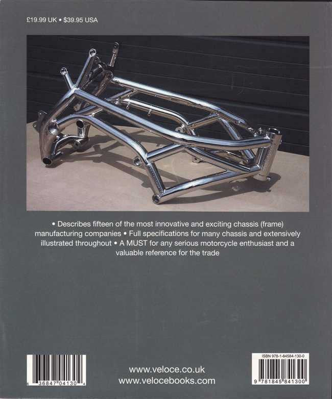 Steel motorcycle chassis frame with chrome finish and mounting points