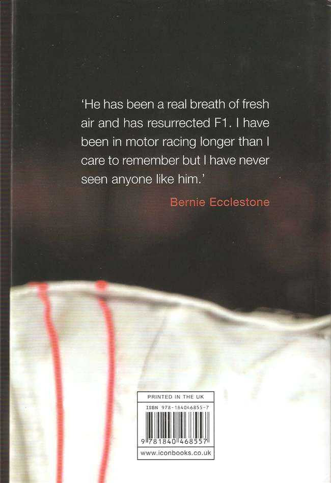 Paperback book back cover with quote and barcode, white and dark layout