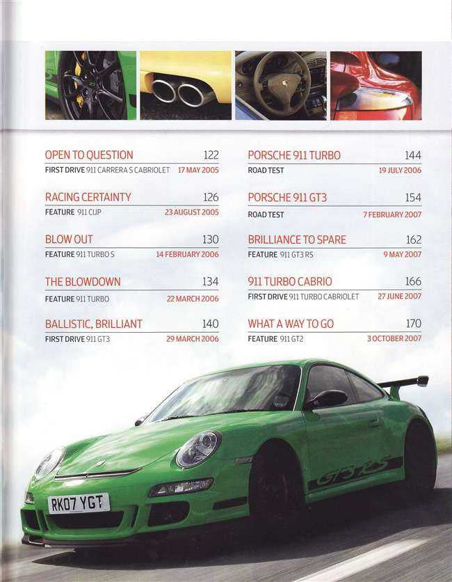 Porsche 911 Since 1997 Autocar Collection book page with green sports car