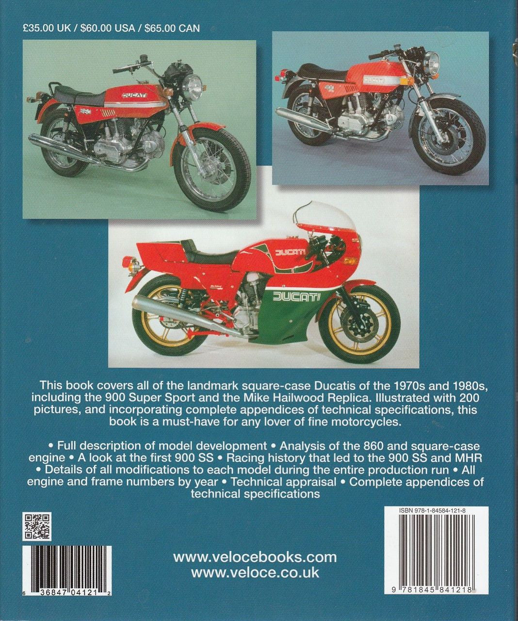 Ducati 860, 900 & Mille motorcycle Bible back cover with text and barcode