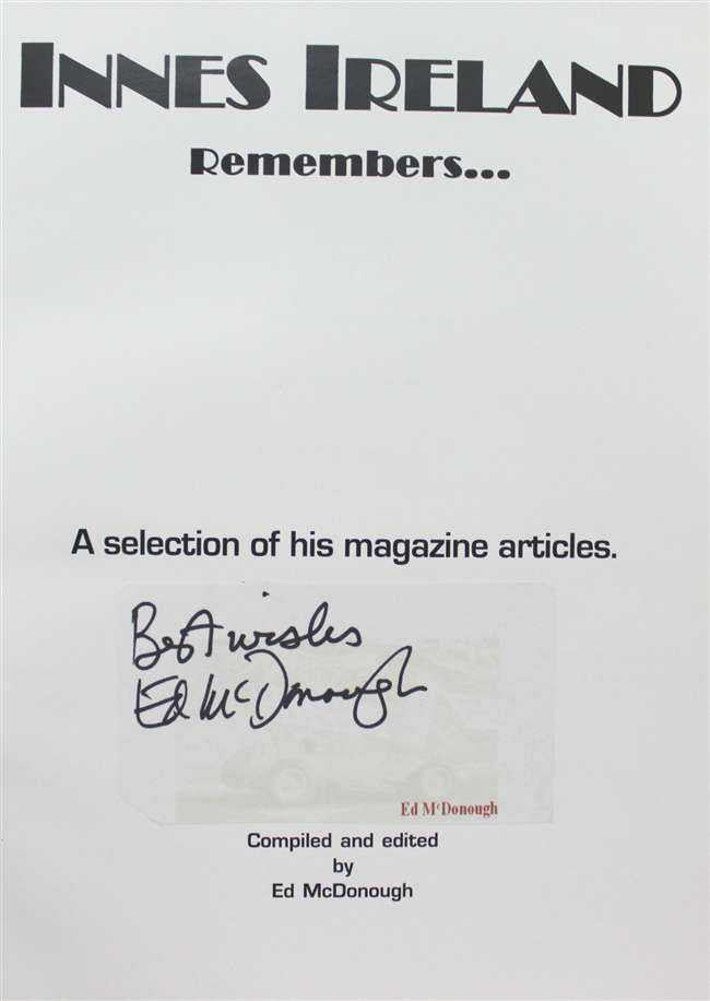 Innes Ireland Remembers... (Signed By The Author)