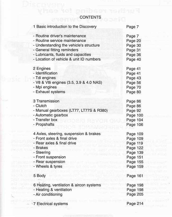 Land Rover Discovery 1990 - 1998 Workshop Manual