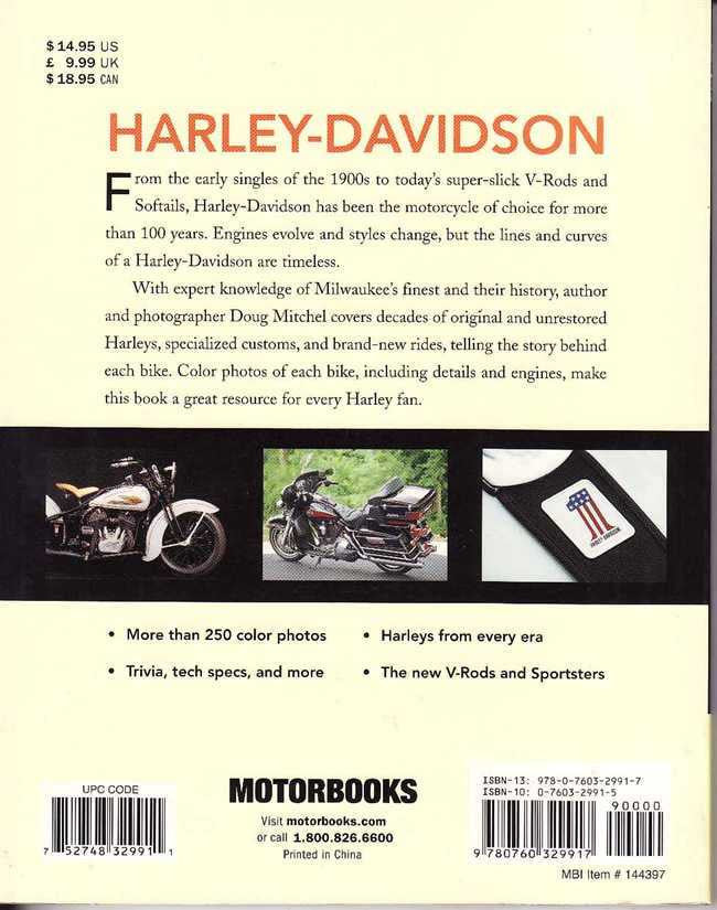 Harley-Davidson Gallery book back cover with synopsis and photo highlights
