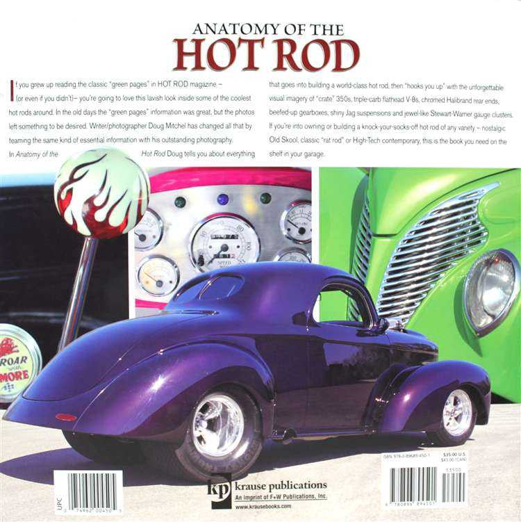 Hot rod book cover with purple vintage car and title text