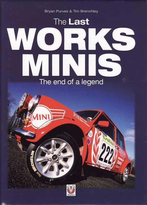 Racing mini rally book cover with red car graphic and large title lettering