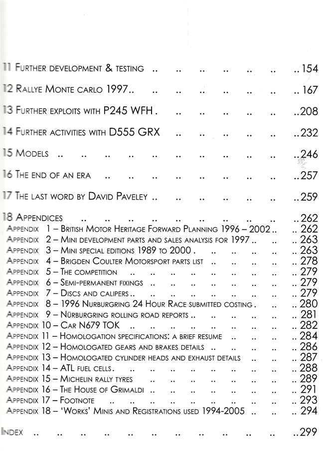 Book index page with numbered appendices list and page numbers in columns