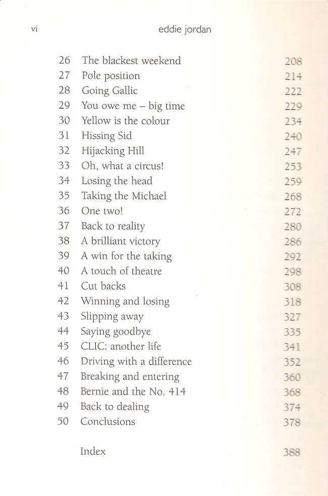 Autobiography book index page with alphabetical entries and page numbers