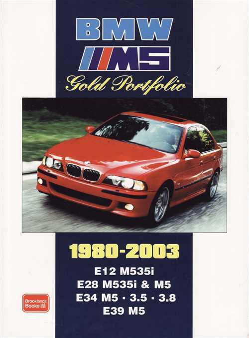 BMW M5 Gold Portfolio book cover with red E39/E28/E34 car and 1980–2003 title