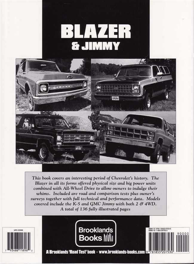Blazer & Jimmy limited edition road test book with classic SUV collage on cover.