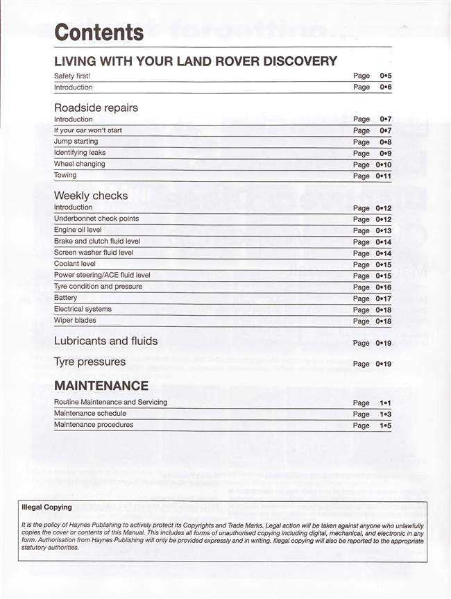 Land Rover Discovery Diesel 1998 - 2004 Workshop Manual