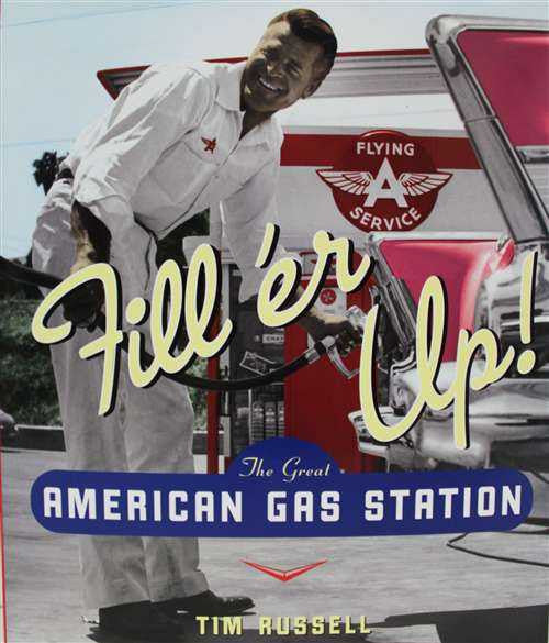 Book cover with man in white uniform beside airplane service sign and large script lettering