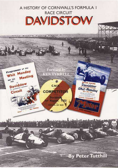 Motor racing history book cover with meeting programs and competitor placards