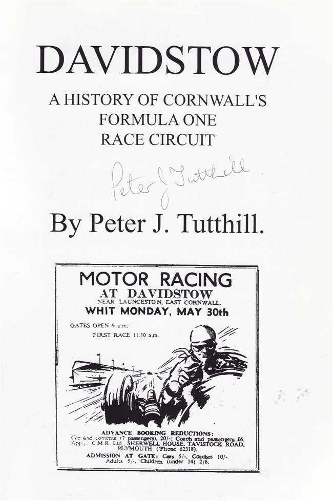 Title page of motor racing history book with Davidstow and author name