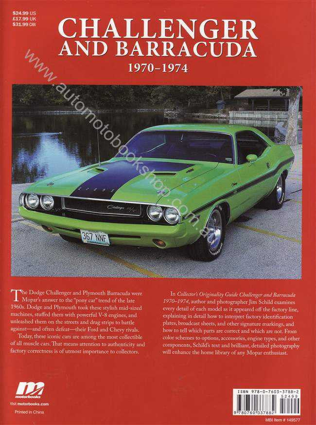 Challenger and Barracuda 1970 - 1974: Collector's Originality Guide