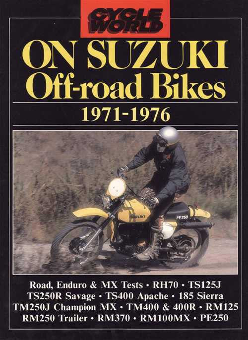 Cycle World magazine cover: On Suzuki Off-road Bikes 1971–1976, rider on dirt bike