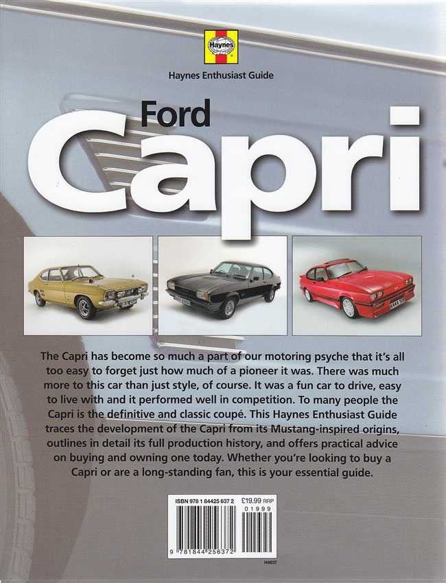 Haynes Ford Capri enthusiast guide book cover with three car photos
