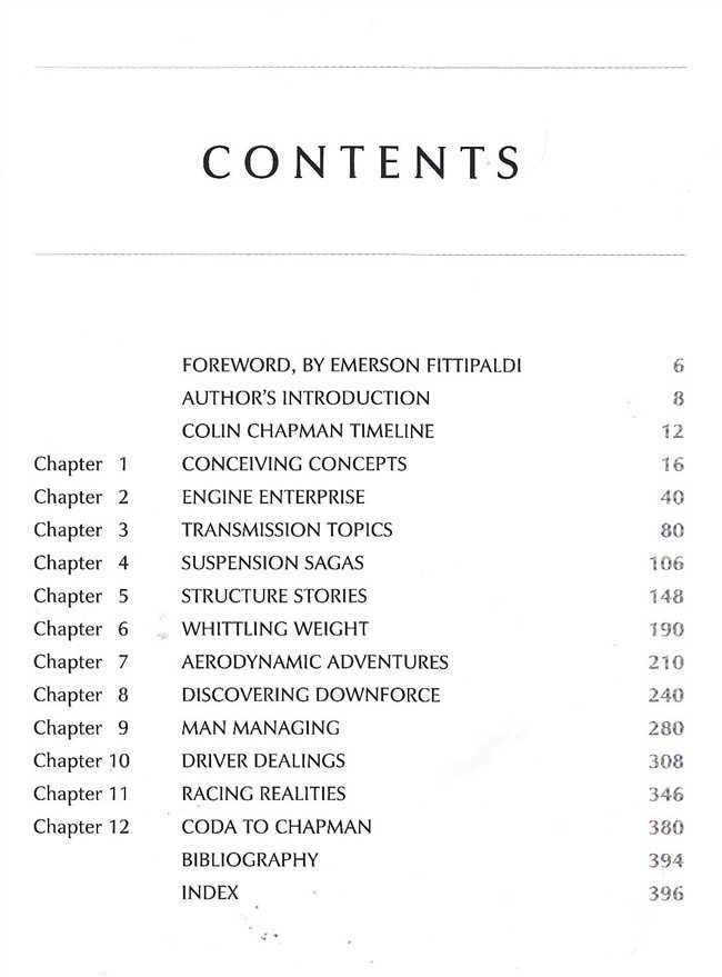 Book contents page with heading 'CONTENTS' and chapter list