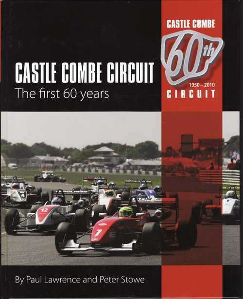 Paperback book cover with vintage open-wheel cars and 60th anniversary circuit graphic