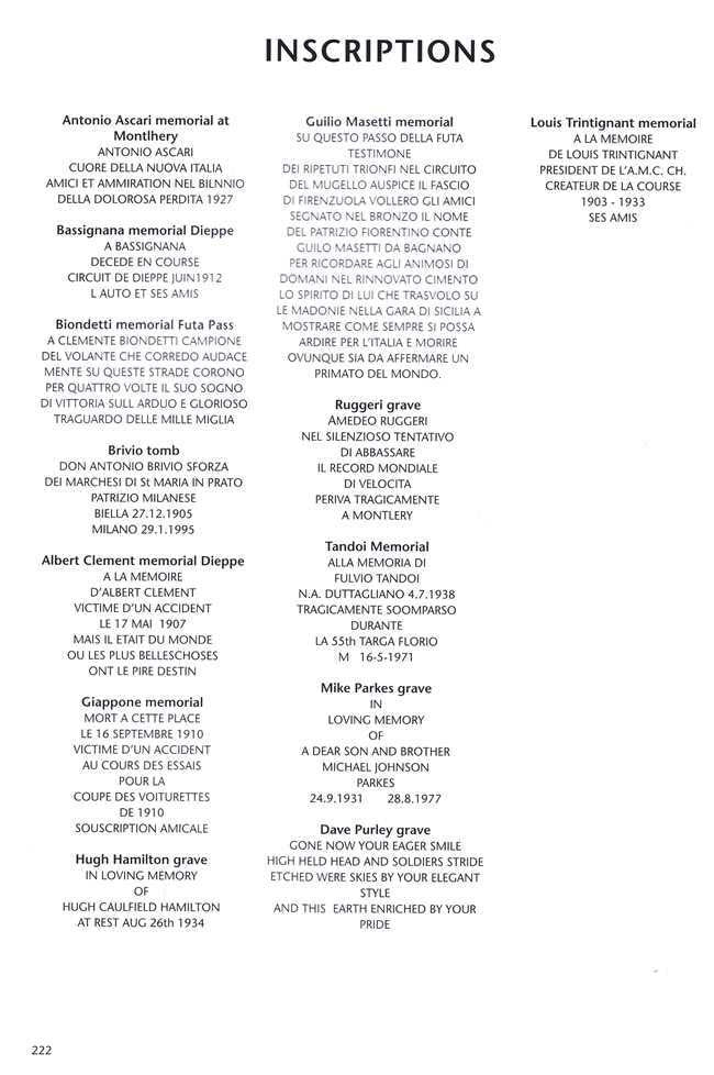 Granite and Marble: Memorials and Resting Places of Motor Racing Greats (Vol1)