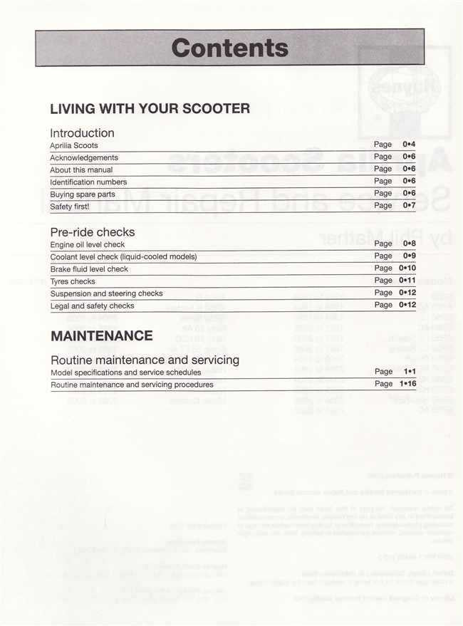Aprilia SR50, Rally, Sonic, Habana, Mojito Scooters 1993 - 2009 Workshop Manual