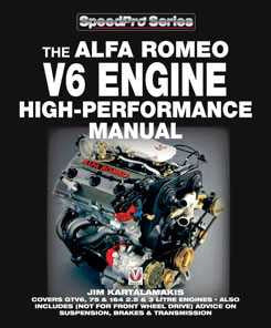 Alfa Romeo V6 engine high-performance manual, cover with engine illustration